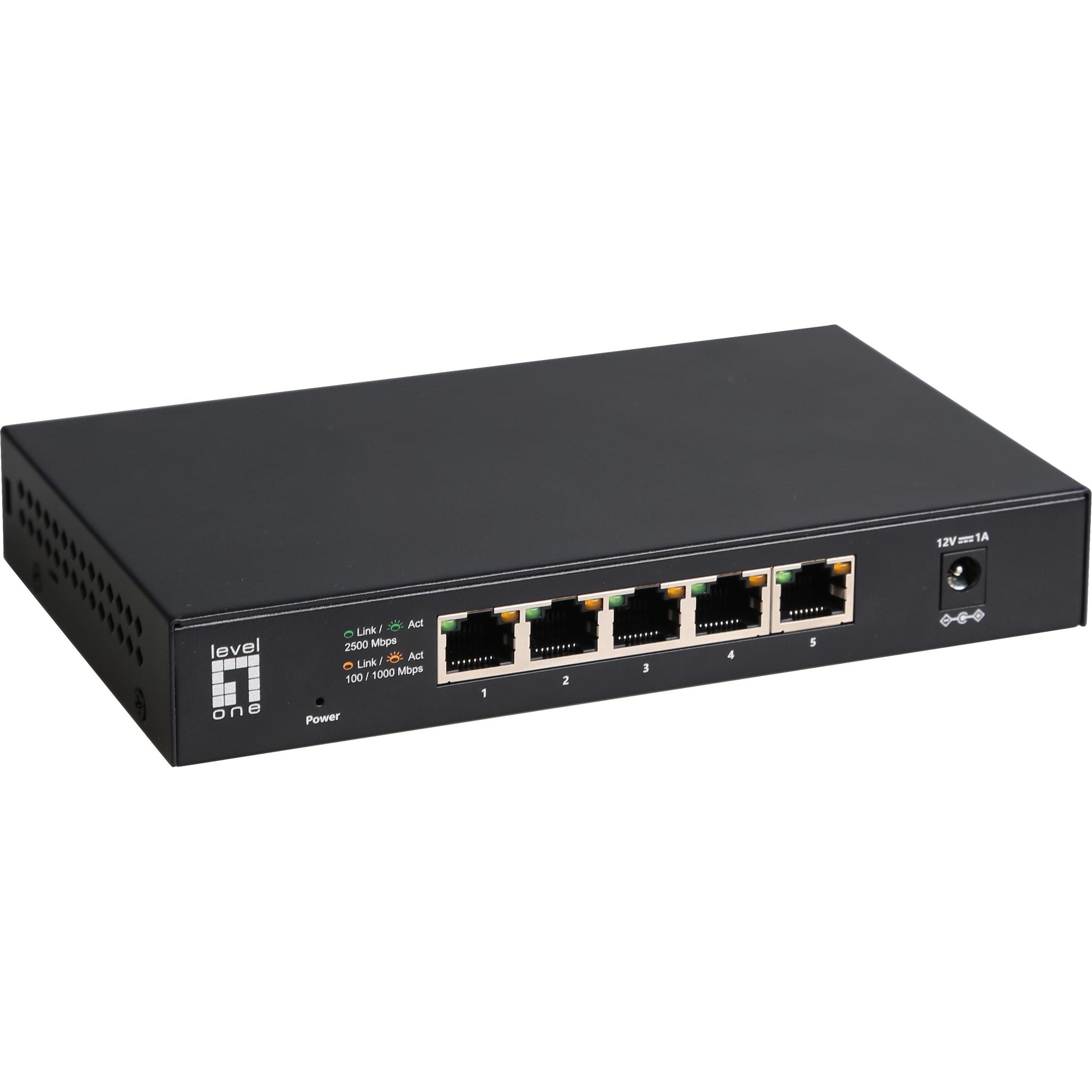 LevelOne GEU-0525 (5 Ports), Netzwerk Switch, Schwarz