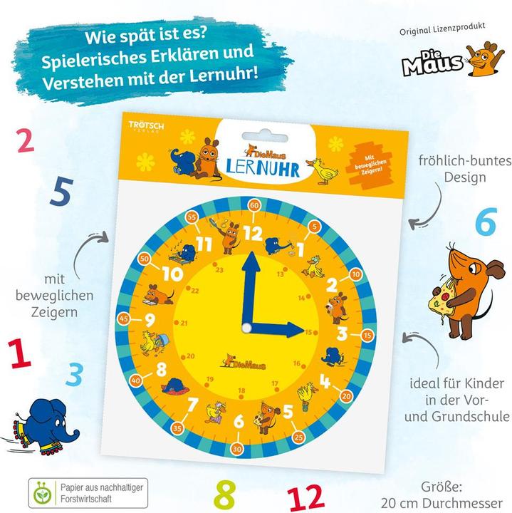 Actual product image Magni Trötsch The Mouse Learning Clock.11229N (German)