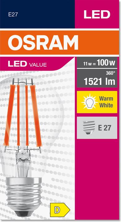 Image du produit Osram Lampe à filament LED (E27, 11 W, 1521 lm, 1 x, D)