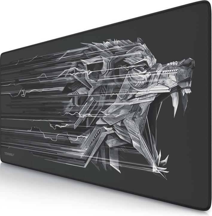 Titanwolf Gaming mouse pad, 900 x 400mm XXL mouse mat, improves precision & speed, black (Wide)