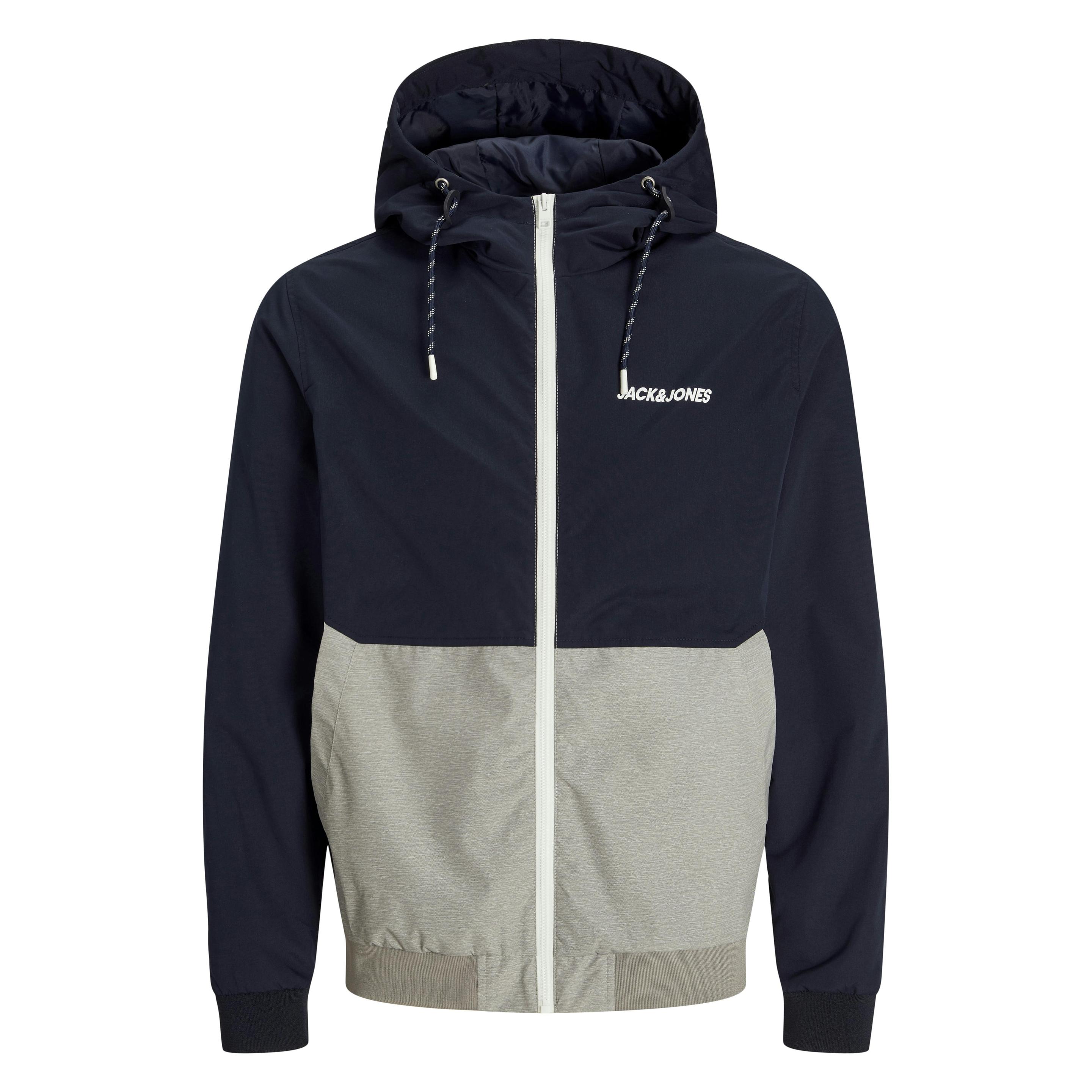 Jack & Jones Plus Size, Mannen, Lichtgewicht Jassen, Jjerush Hood Bomber Noos Pls, Blauw, (3XL)