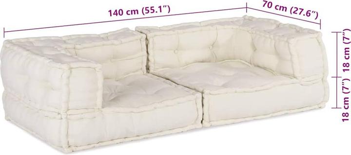 Actual product image vidaXL Modular pouf (2 person sofa)