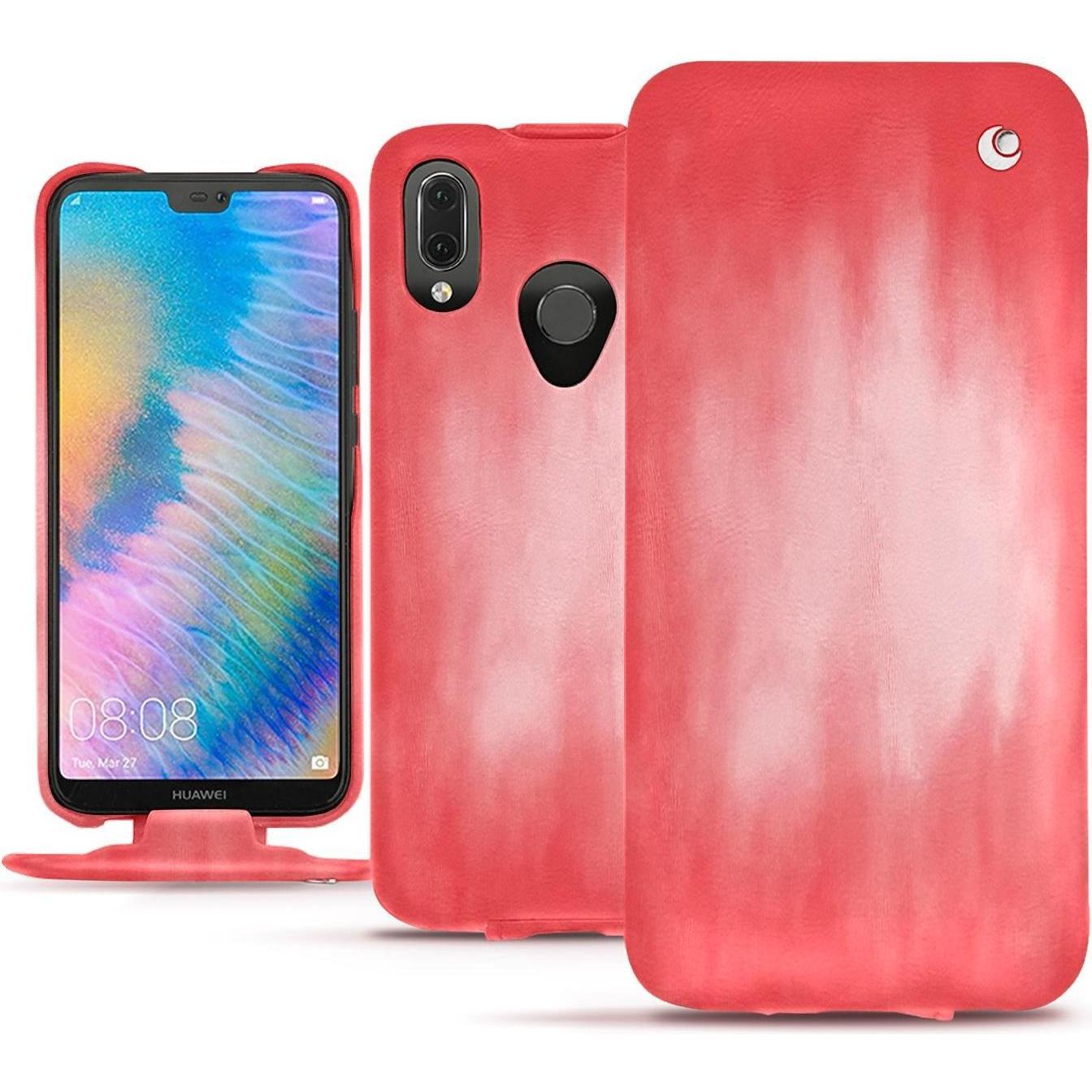 Thumbnail - Noreve Lederschutzhülle vertikal (Huawei P20 Lite), Smartphone Hülle, Rosa