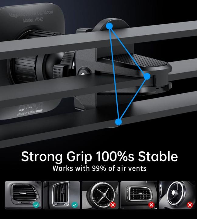 Image du produit Choetech H042 support voiture magnétique pour grille d'aération - noir