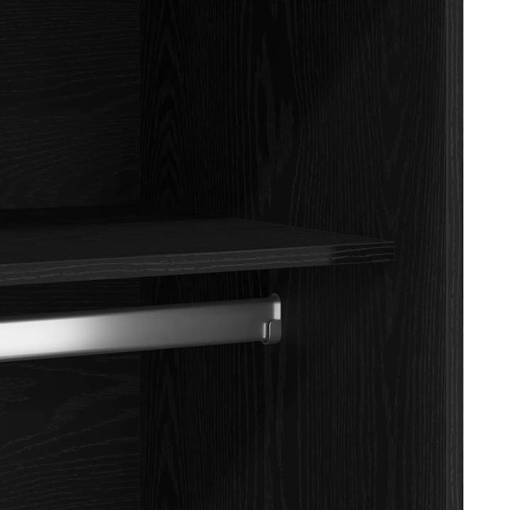 Actual product image vidaXL Wardrobe in black with oak 100x50x200 cm made of engineered wood (100 x 50 x 200 cm)