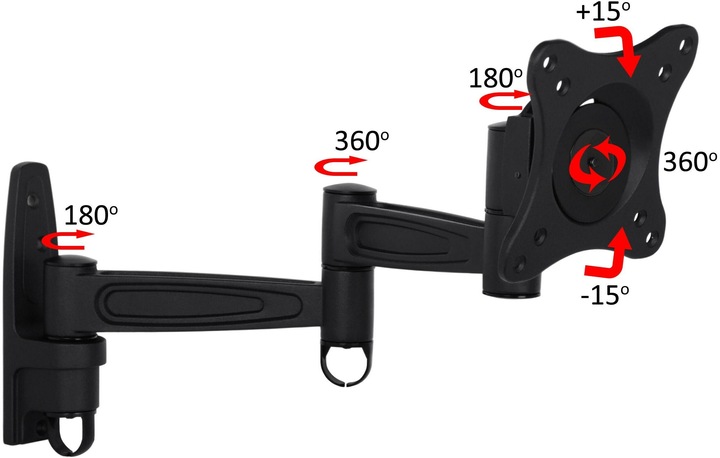 Produktbild Multibrackets M VESA Flexarm 360 III Black 75 100 200 (Wand, 32", 15 kg)