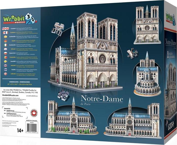 Image du produit Wrebbit 3D Castles & Cathedrals: Notre-Dame de Paris (830 Pièces) (830 pièces)