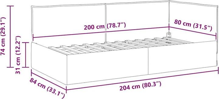 Produktbild vidaXL Eckbettgestell