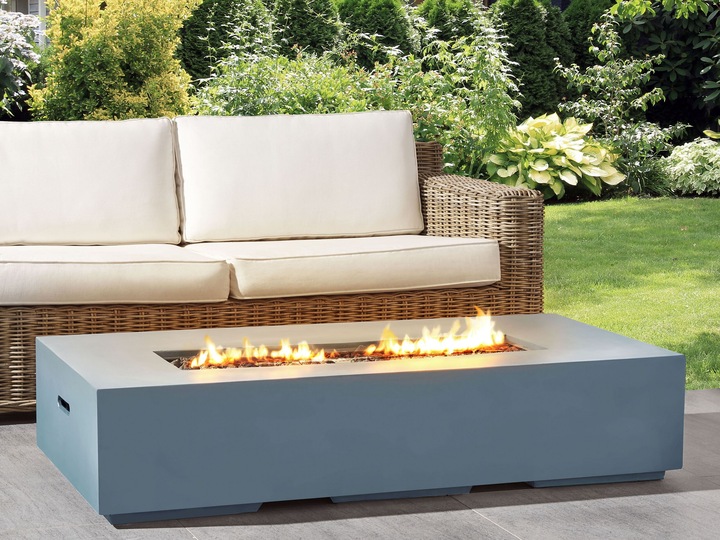 Produktbild Beliani Feuerstelle grau Leichtbeton rechteckig PAVO II (143 cm)