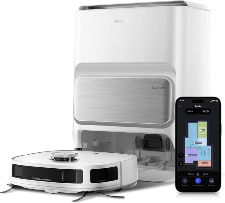 Produktbild Eureka J12 white - Robotstofzuiger - 3D-objectherkenning - 5.200 mAh batterij - (2000 Pa, Wischtuch)