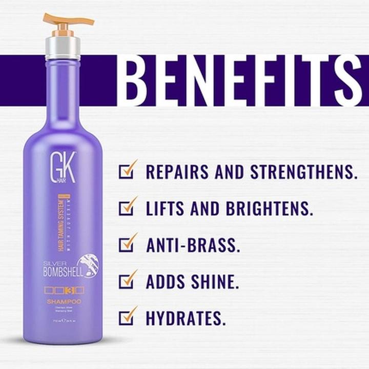 Image du produit Gk Hair Shampooing Global Keratin Silver Bombshell Purple 710ml/24 Fl Oz For (710 ml, Shampoing liquide)