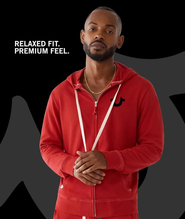 Produktbild True Religion Felpa con Cappuccio Classica con Logo e Cerniera (XXL)
