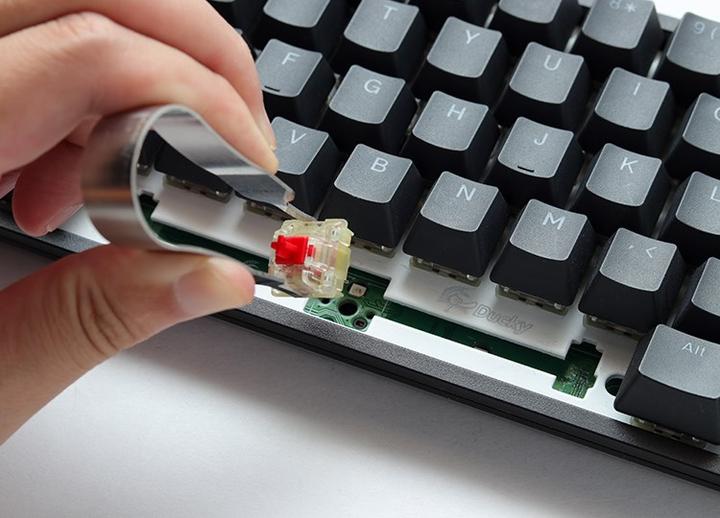 Actual product image Ducky One 3 Yellow Gaming Keyboard, RGB LED - MX-Speed-Silver (US) (US, Cable)