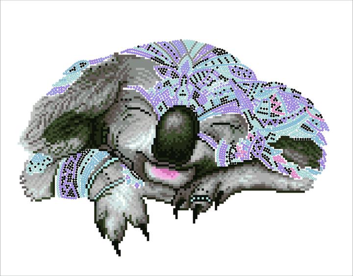 Actual product image Diamond Dotz Original Diamond Painting Set "Koala Dreams" 45,5 x 35,5 cm, 8.029 diamond mosaic stones