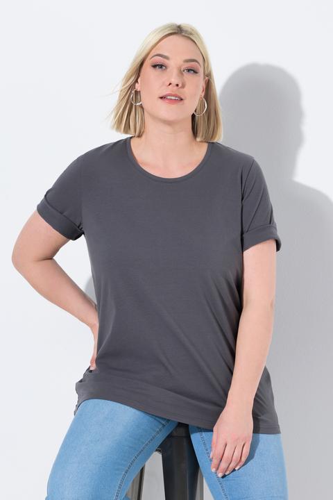 Actual product image Ulla Popken Essential Round Neck Stretch Tee (62)