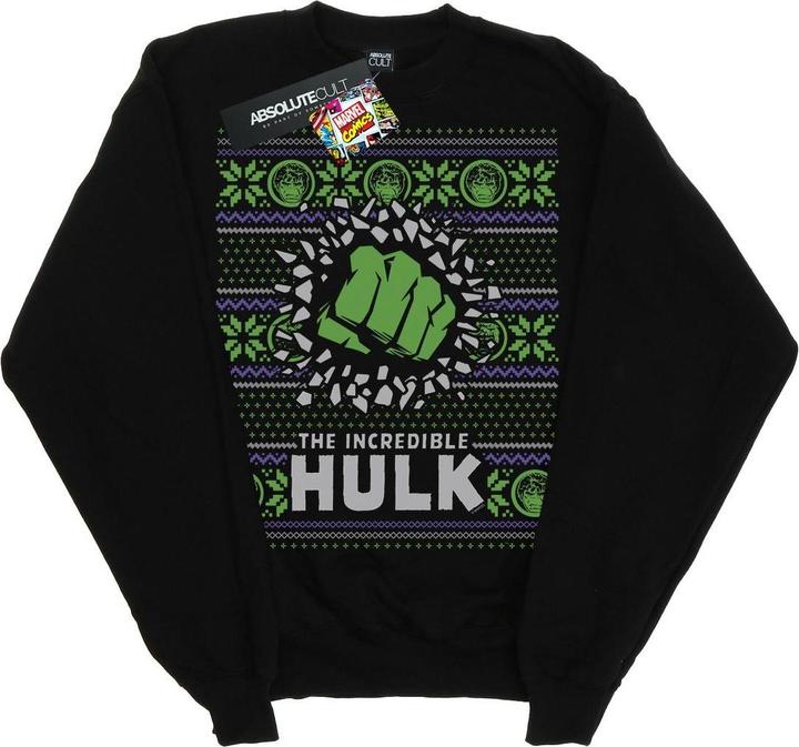 Actual product image Mens Incredible Hulk Fair Isle Sweatshirt (XXL)