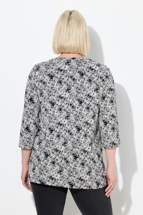 Immagine prodotto Ulla Popken Shirt, Blüten, A-Linie, Rundhals, 3/4-Arm (42, 44)