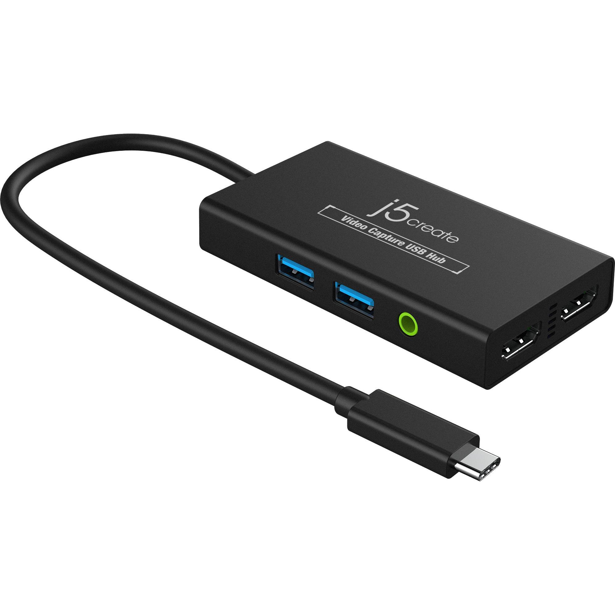 j5Create JVA01-N Video Capture (USB-C, 6 porte), Docking station + Hub USB, Nero