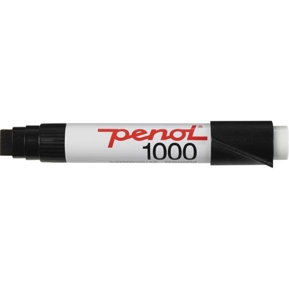 Penol, Marker, 1000, Black, Chisel tip, Black, White, Aluminium, 3 mm, 1.6 cm (Schwarz)