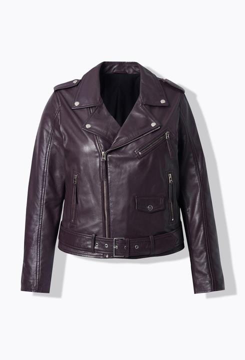 Actual product image Ulla Popken Biker Style Leather Jacket (56)