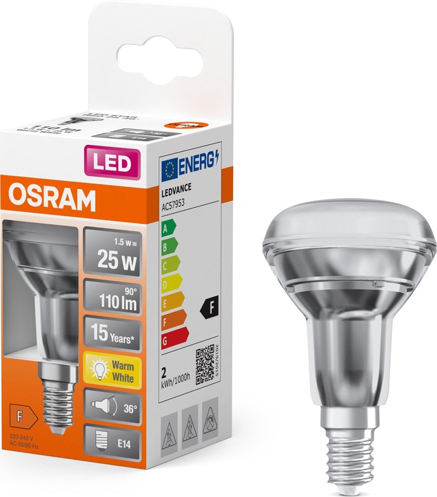 Actual product image Osram Star R50 (E14, 1.50 W, 110 lm, 1 x, F)
