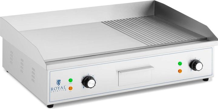 Royal Catering Electric Griddle - 727 x 420 mm - Ribbed + Flat - 4,400 W (0.00 kW)