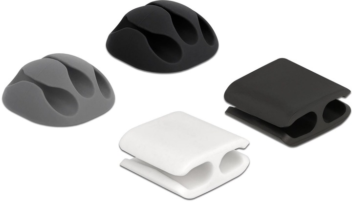Produktbild Delock Kabelhalter und Kabelclip Set 4 Stück