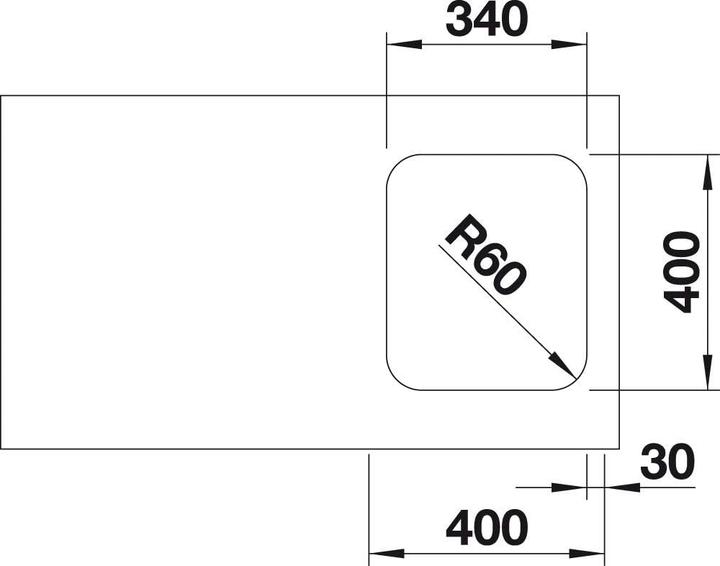 Actual product image Blanco Supra 340-U (Top-mounted sink, 43 cm, 37 cm)