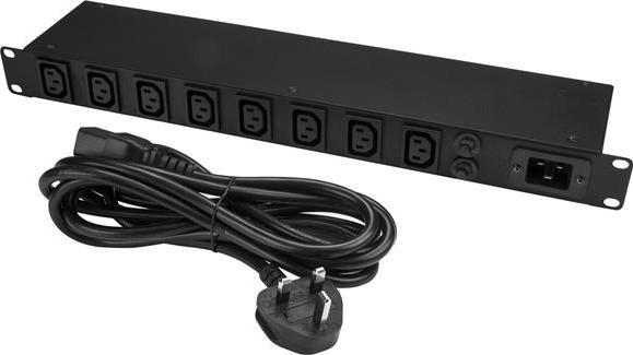 Actual product image StarTech RACK-MOUNT 8-PORT 1U C13 PDU