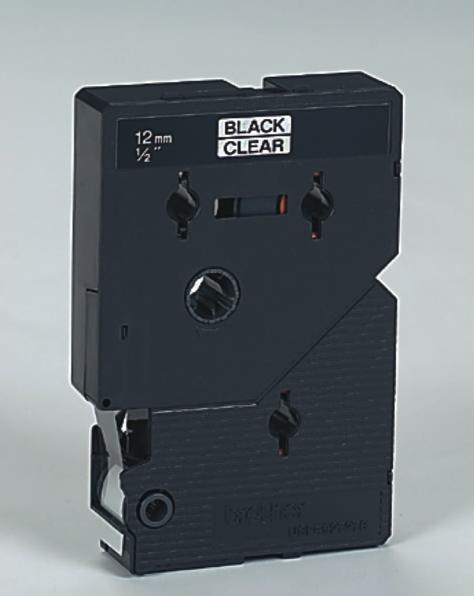 Actual product image Brother TC-101A DirectLabel black on transparent 12mm x 77m VE=10 P-Touch TC 9-12mm (1.20 cm, Black, Transparent)