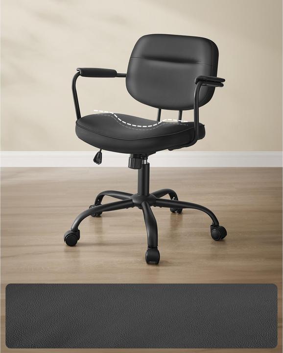 Actual product image Songmics Office chair with upholstered backrest and armrests, black