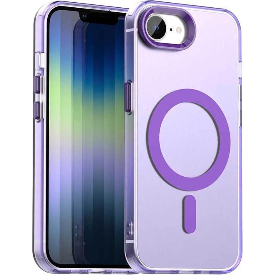 Cover-Discount iPhone 16e - Acryl-Handyhülle mit Magnet und Farbakzent (Apple iPhone 16e), Cover smartphone, Viola