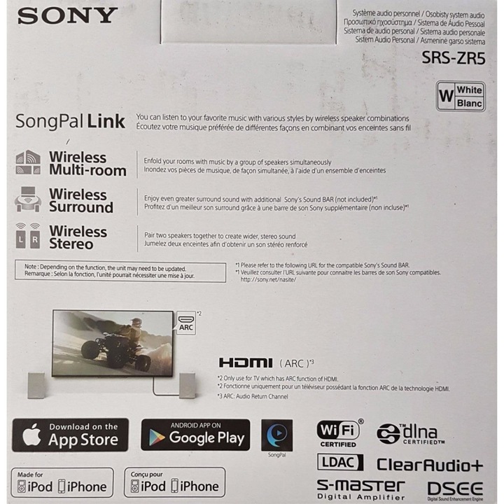 Actual product image Sony Srs-Zr5 (Wi-Fi, Bluetooth, NFC)