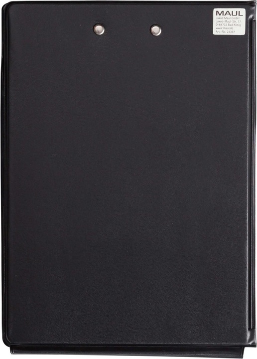 Actual product image Maul Writing case with foil cover, DIN A5, black with lid and inside pocket, made of cardboard with (15 x 21 cm)