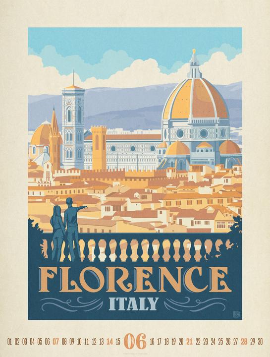 Produktbild Travel Time - Reise-Plakate Kalender 2026