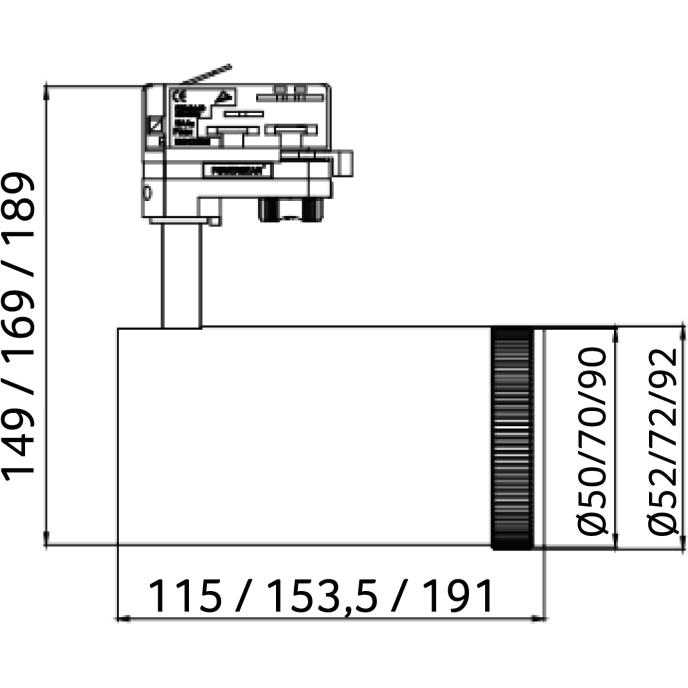 Thumbnail - Abalight, Wandleuchte + Deckenleuchte, LED-Schienenstrahler 3000K schwarz DLZO-30-930-B, 17070 (2400 lm)