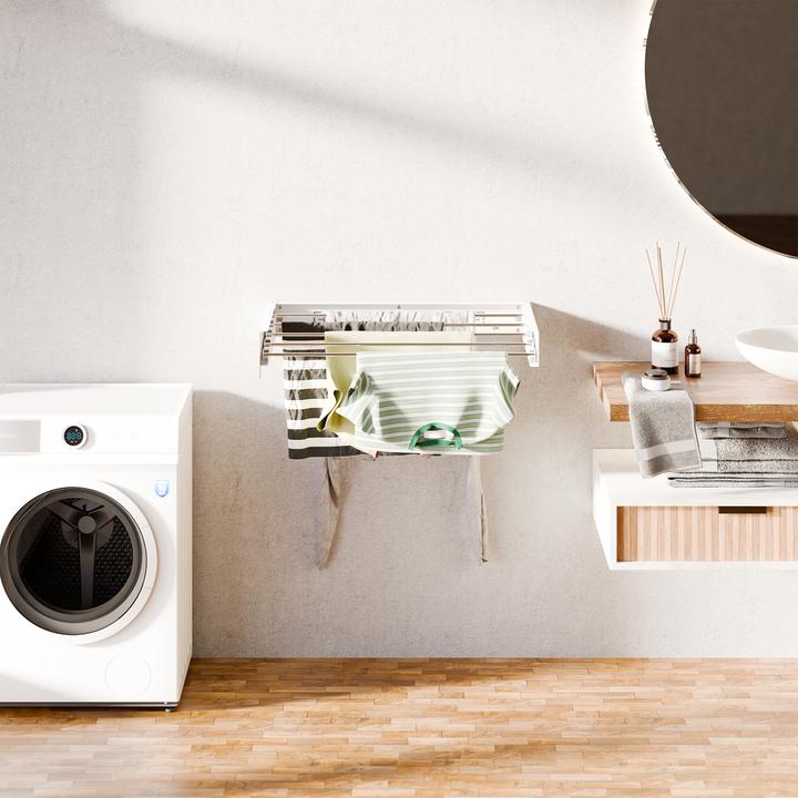 Actual product image Relaxdays Wall-mounted drying rack (4.80 m)