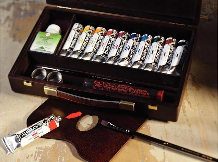 Produktbild Rembrandt Acrylfarbe Traditional 40 ml, Mehrfarbig (Blau, Braun, Rot, Gelb, Schwarz, Weiss, Orange, Grün, Bordeaux, Spendertyp: Tube, Farbcode: 105-268-270-318-396-411-504-564-619-735, 40000 ml)