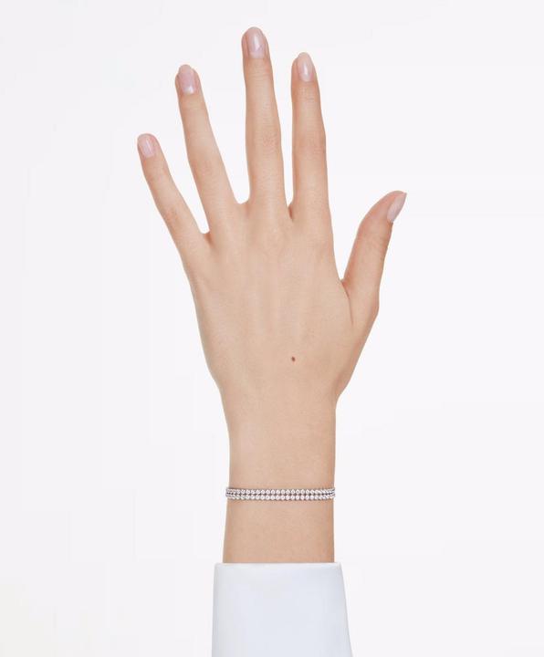 Immagine prodotto Swarovski Matrix Tennis Armband Rundschliff Weiss (24 cm, Metallo Swarovski)