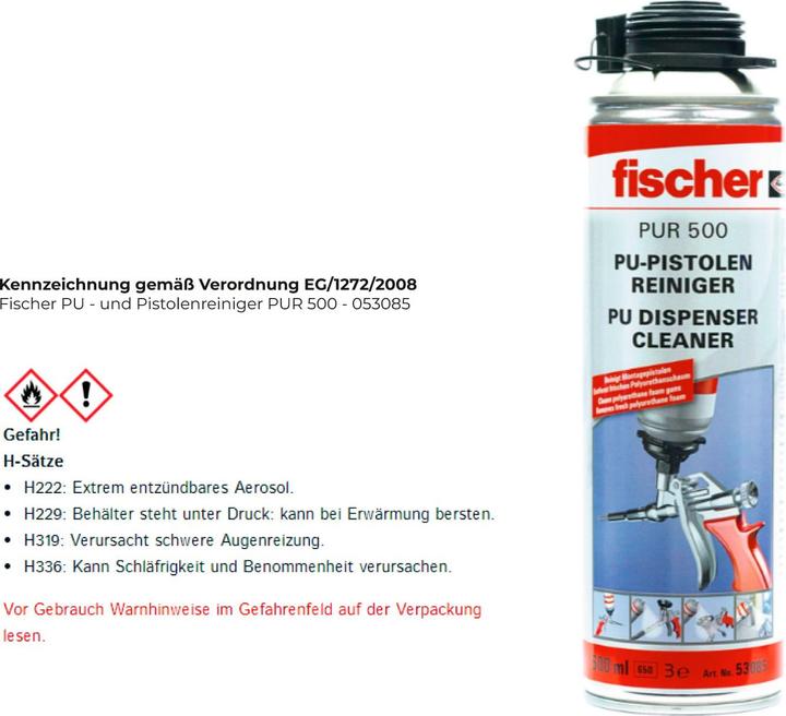 Actual product image Fischer PU- und Pistolenreiniger PUR 500 (500 ml)