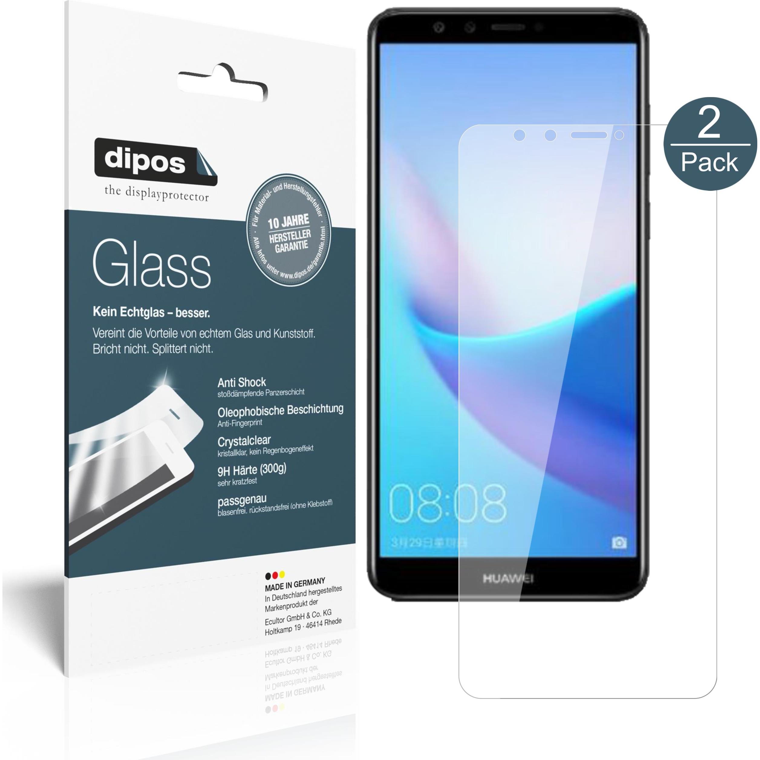 Dipos Displayschutz Anti-Shock (2 Stück, Huawei Enjoy 8e), Smartphone Schutzfolie, Transparent