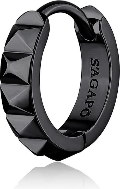 Sagapo S'AgapÃµ - Black single hoop earring Proud SPD36 (Acciaio)