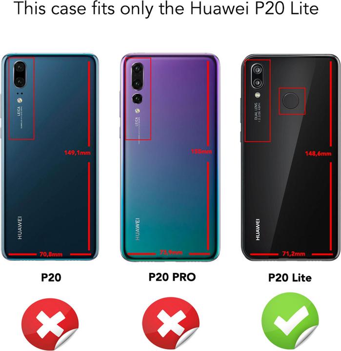 Actual product image Nalia Leather look mobile phone case (Huawei P20 Lite)