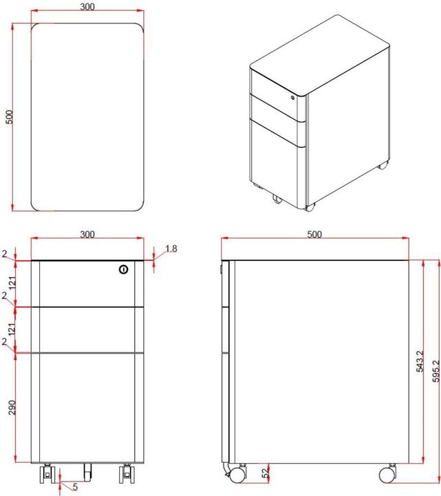 Produktbild Hjh Office Color I (30 x 50 x 59.50 cm)