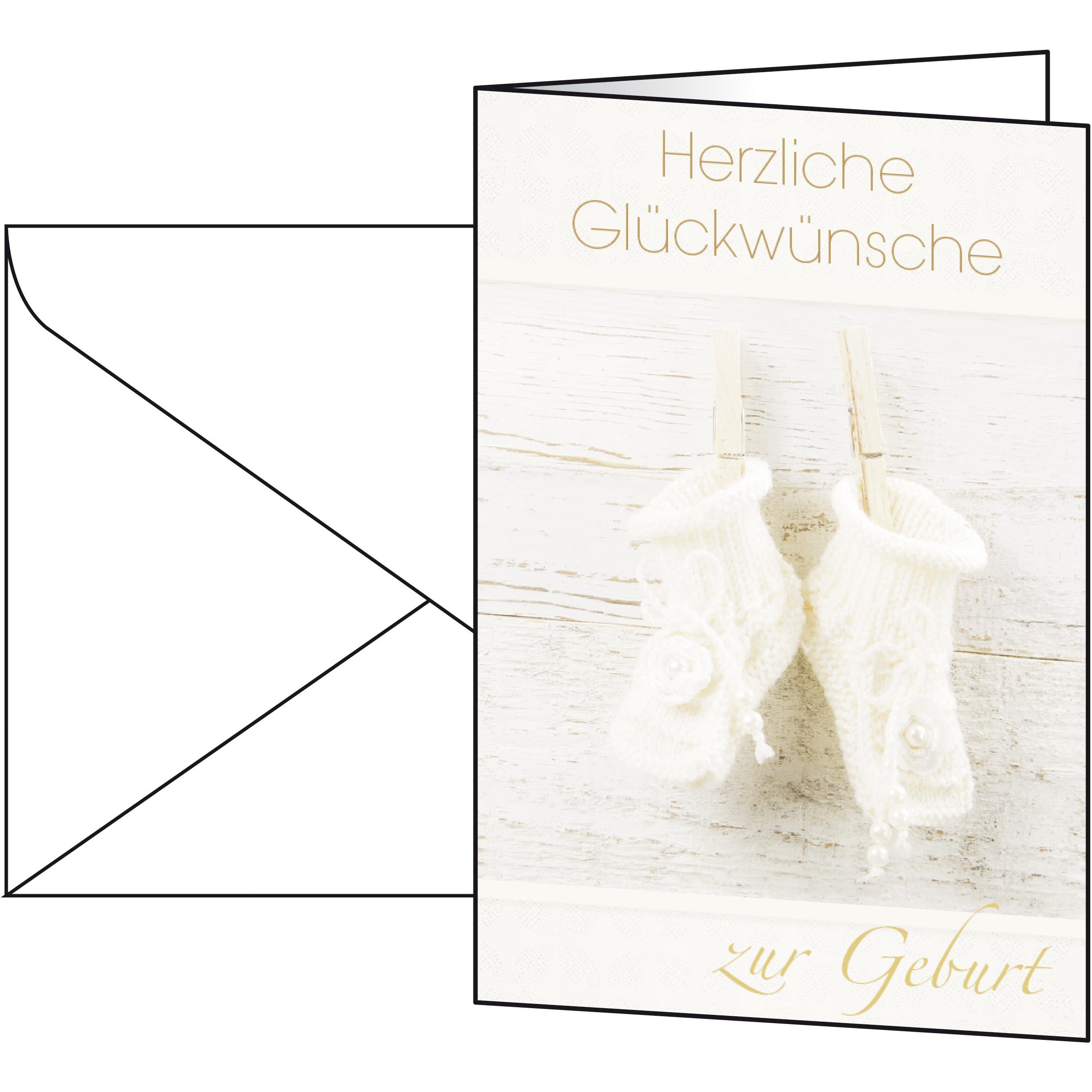 Thumbnail - Sigel, Grusskarte + Briefpapier, Baby (10 Stk.)