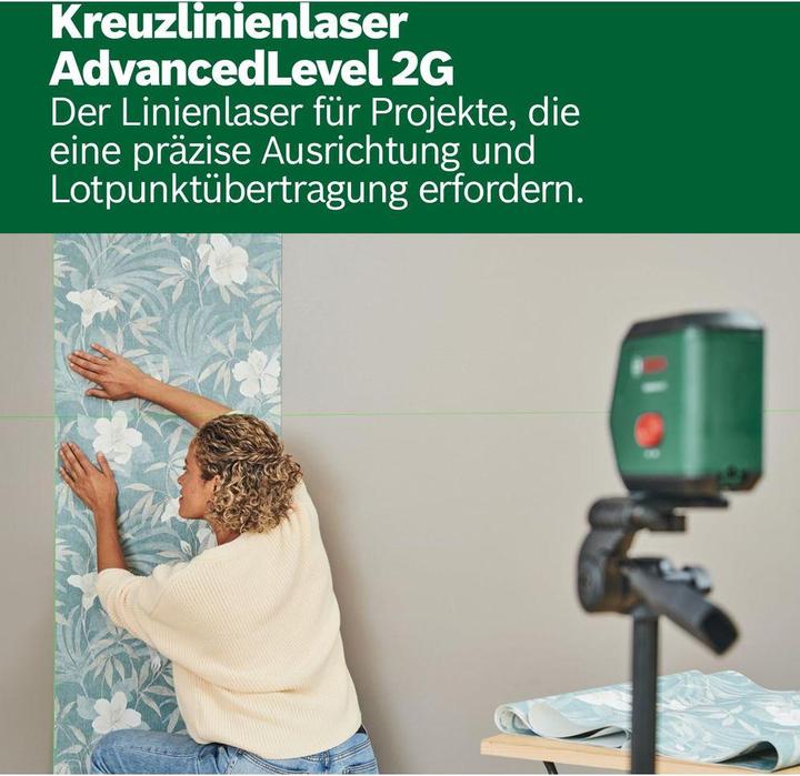 Produktbild Bosch Hausgeräte Kreuzlinien-Laser AdvancedLevel 2G Set 15 m, Reichweite (Kreuzlinienlaser)