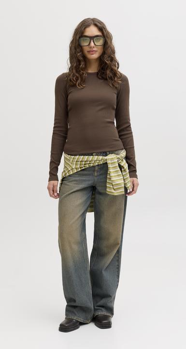 Actual product image JJXX Jxfreya Str Ls Rib Tee Jrs Noos (S)