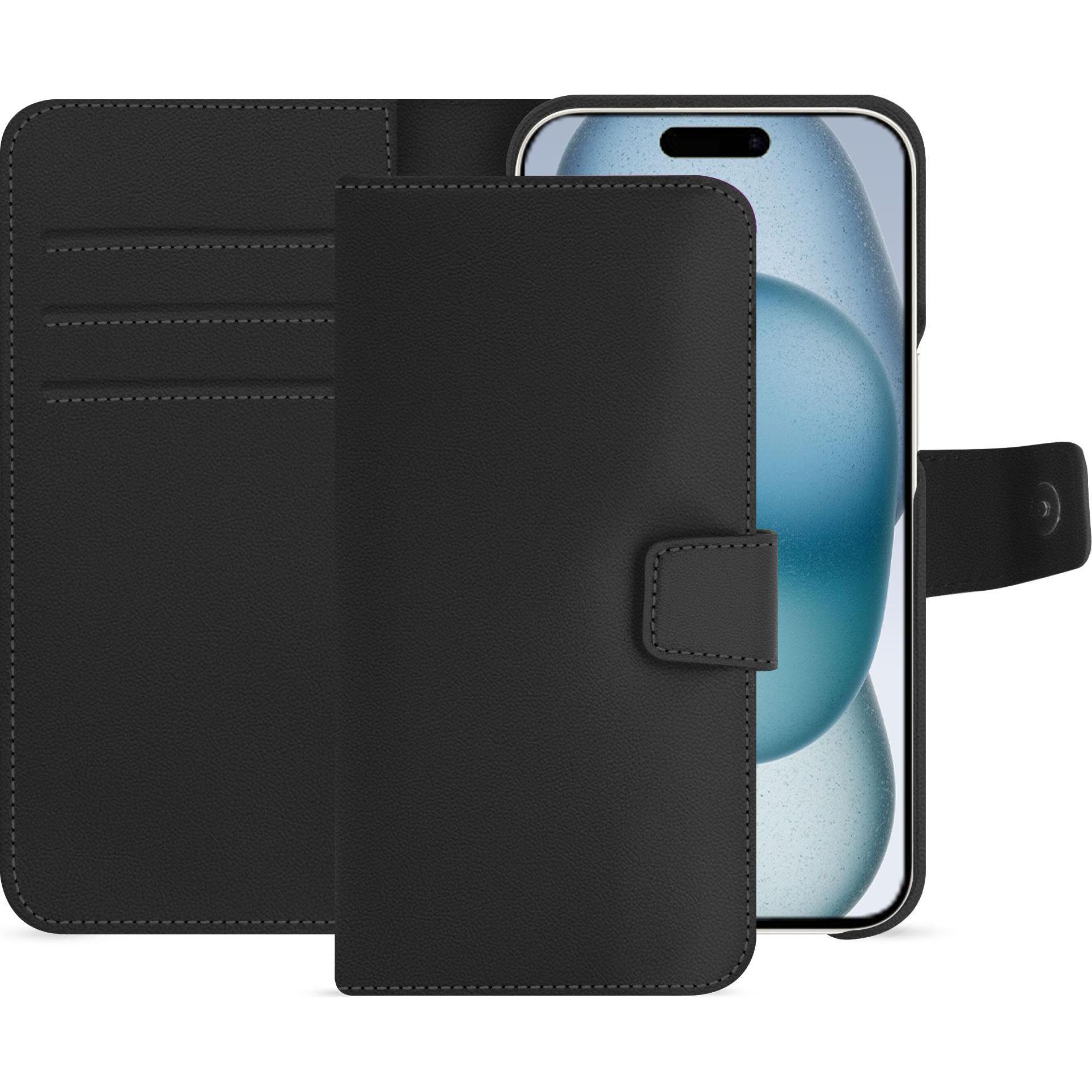 Noreve Lederschutzhülle Apple iPhone 15 (Apple iPhone 15), Smartphone Hülle, Schwarz