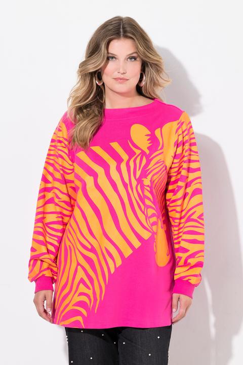 Produktbild Miamoda Sweatshirt, A-Linie, Zebra-Muster, weiter Langarm (48)