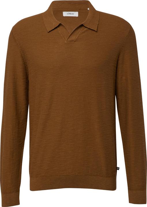 Produktbild s.Oliver Strickpullover Baumwoll-Strickpullover mit Polokragen (S)